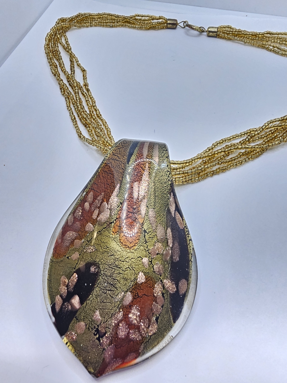Murano Glass Pendant Beaded Necklace